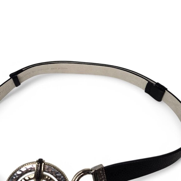 Chico's Tempered Ring Buckle Leather Belt Women's Back Adjustment Regal M/L - Picture 4 of 6